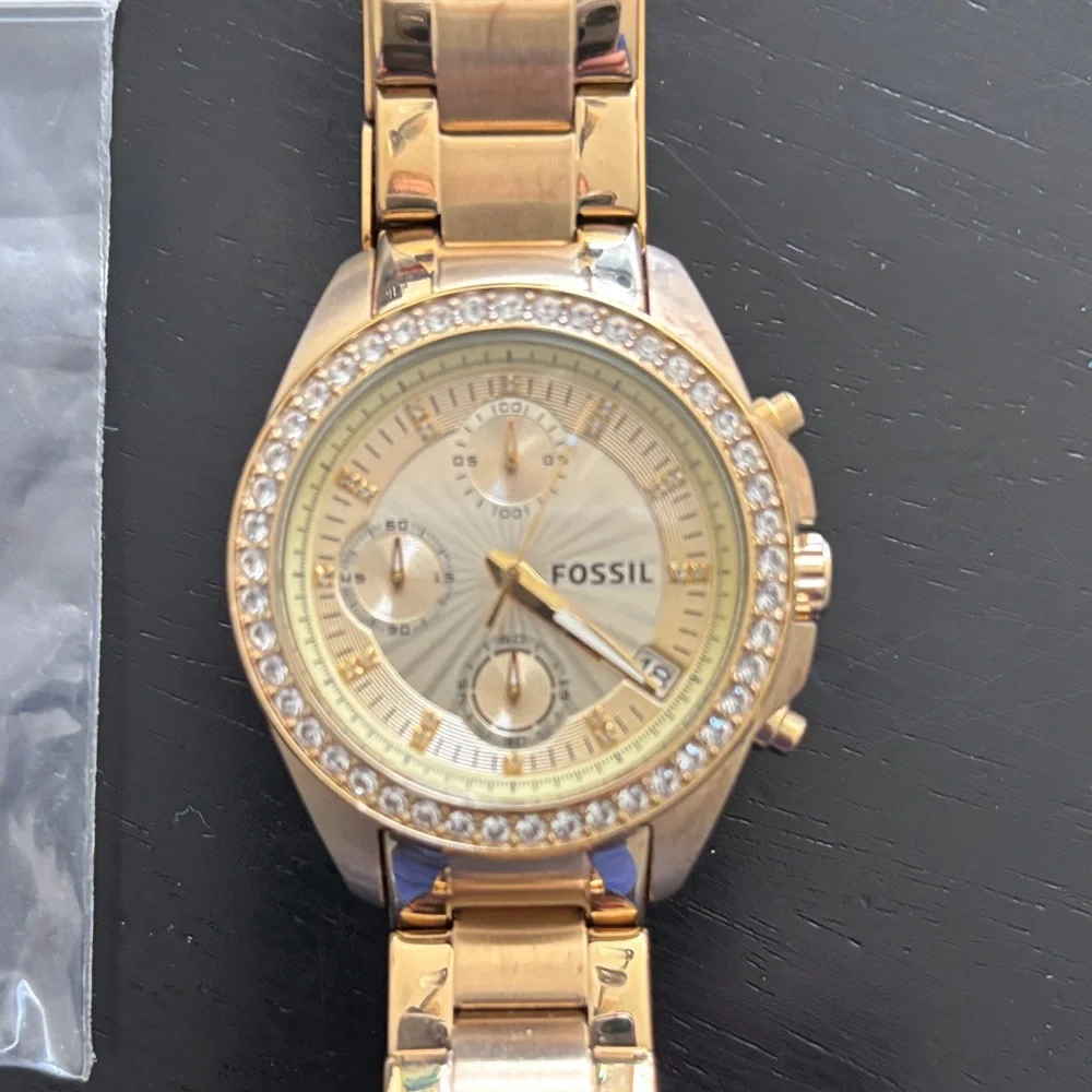Fossil Women's Gold and Silver Watch - Picture 2 of 5